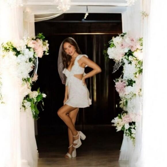 Show Me Your MuMu White Sequin Mini Dress  NWT - Picture 6 of 9